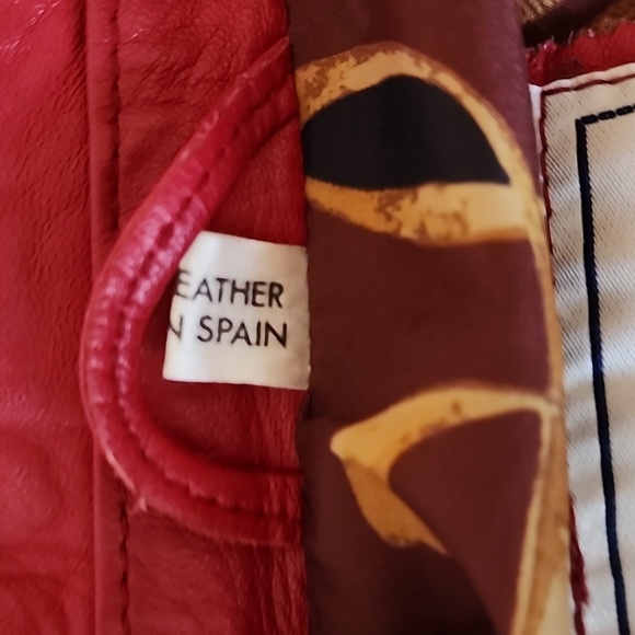 RICARD PELLS BARCELONA Men's Red 100%  Leather Jacket Made In Spain - Picture 15 of 16